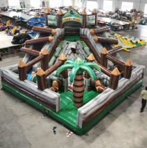 Horolezecká stěna se skluzavkami